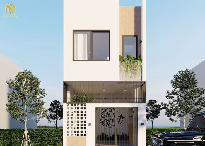 Mẫu mặt tiền nhà ống 2 tầng hiện đại (3) Mẫu mặt tiền nhà ống 2 tầng hiện đại (3)