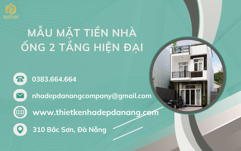 Mẫu mặt tiền nhà ống 2 tầng hiện đại