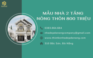 Mẫu nhà 2 tầng nông thôn 800 triệu