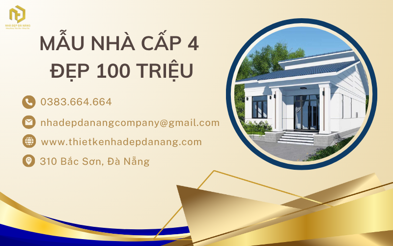 Mẫu nhà cấp 4 đẹp 100 triệu