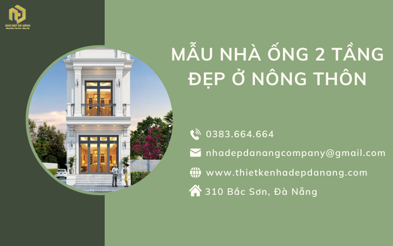 Mẫu nhà ống 2 tầng đẹp ở nông thôn
