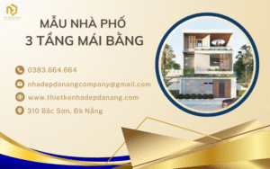 mẫu nhà phố 3 tầng mái bằng