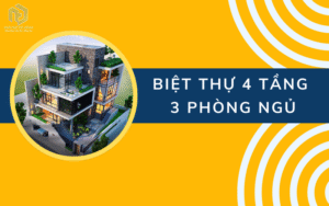 biệt thự 4 tầng 3 phòng ngủ