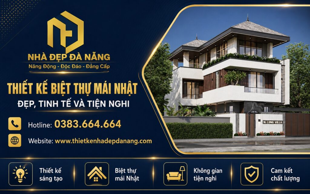 Banner thiết kế biệt thự mái Nhật
