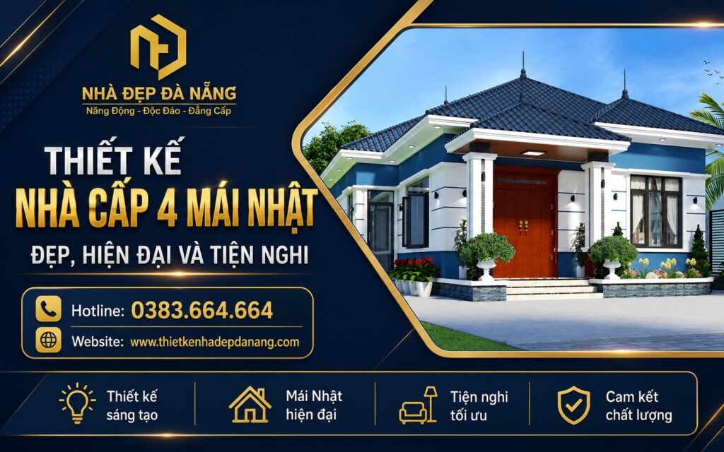 Banner thiết kế nhà cấp 4 mái Nhật