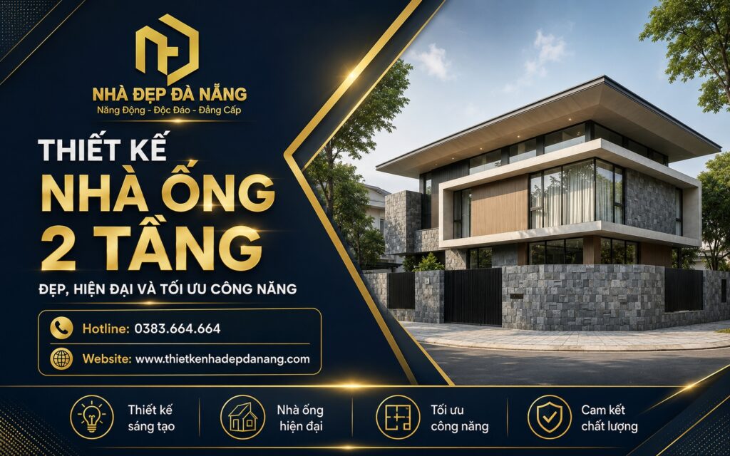 Banner thiết kế nhà ống 2 tầng