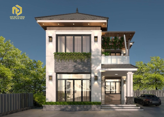 Thiết kế biệt thự mái Nhật theo phong cách tối giản