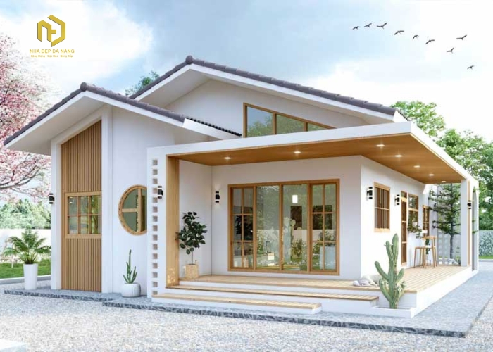 Thiết kế nhà cấp 4 có gác lửng theo phong cách Indochine Thiết kế nhà cấp 4 có gác lửng theo phong cách Indochine