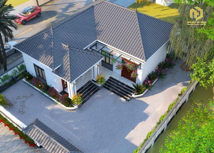 Thiết kế nhà cấp 4 mái Nhật chữ L Thiết kế nhà cấp 4 mái Nhật chữ L