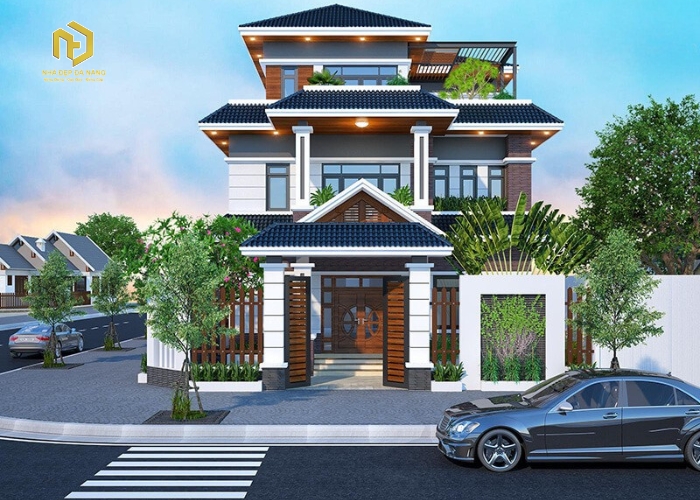 Thiết kế nhà phố 2 mặt tiền đẹp, hiện đại Thiết kế nhà phố 2 mặt tiền đẹp, hiện đại