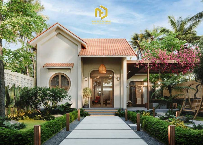 Thiết kế sân vườn nhà phố theo phong cách nhiệt đới